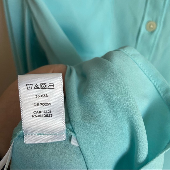 Loft Button Down Teal Blouse - Picture 5 of 7